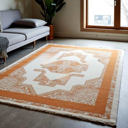 Handknotted Wool Area Ivory Rug